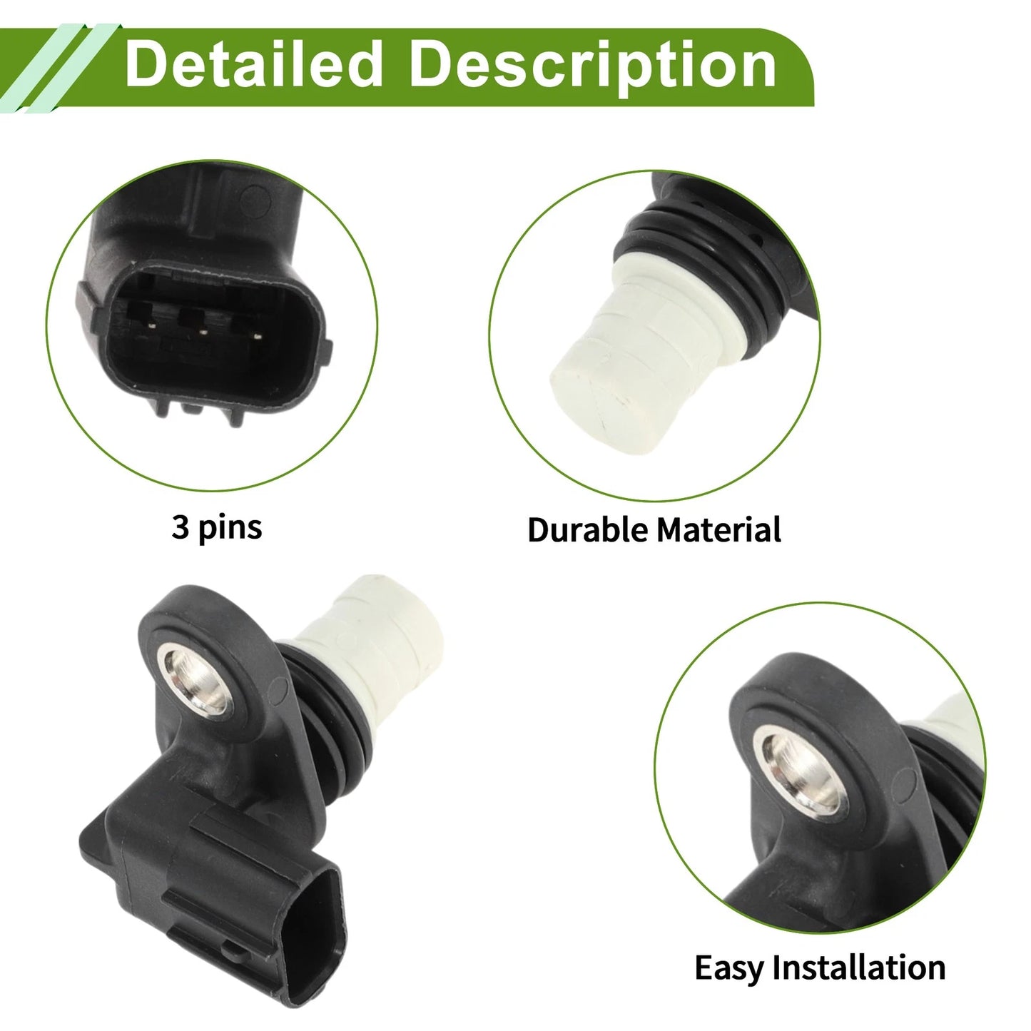 Crankshaft Position Sensor for Mazda CX-5 2.5 (2017-2023) 1 Pc Black