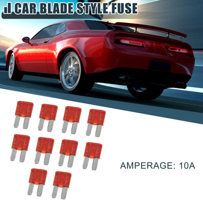 Fuses / 10pcs 10A / Car Mini Blade Fuses for Boat Truck RV Camper Motorcycle
