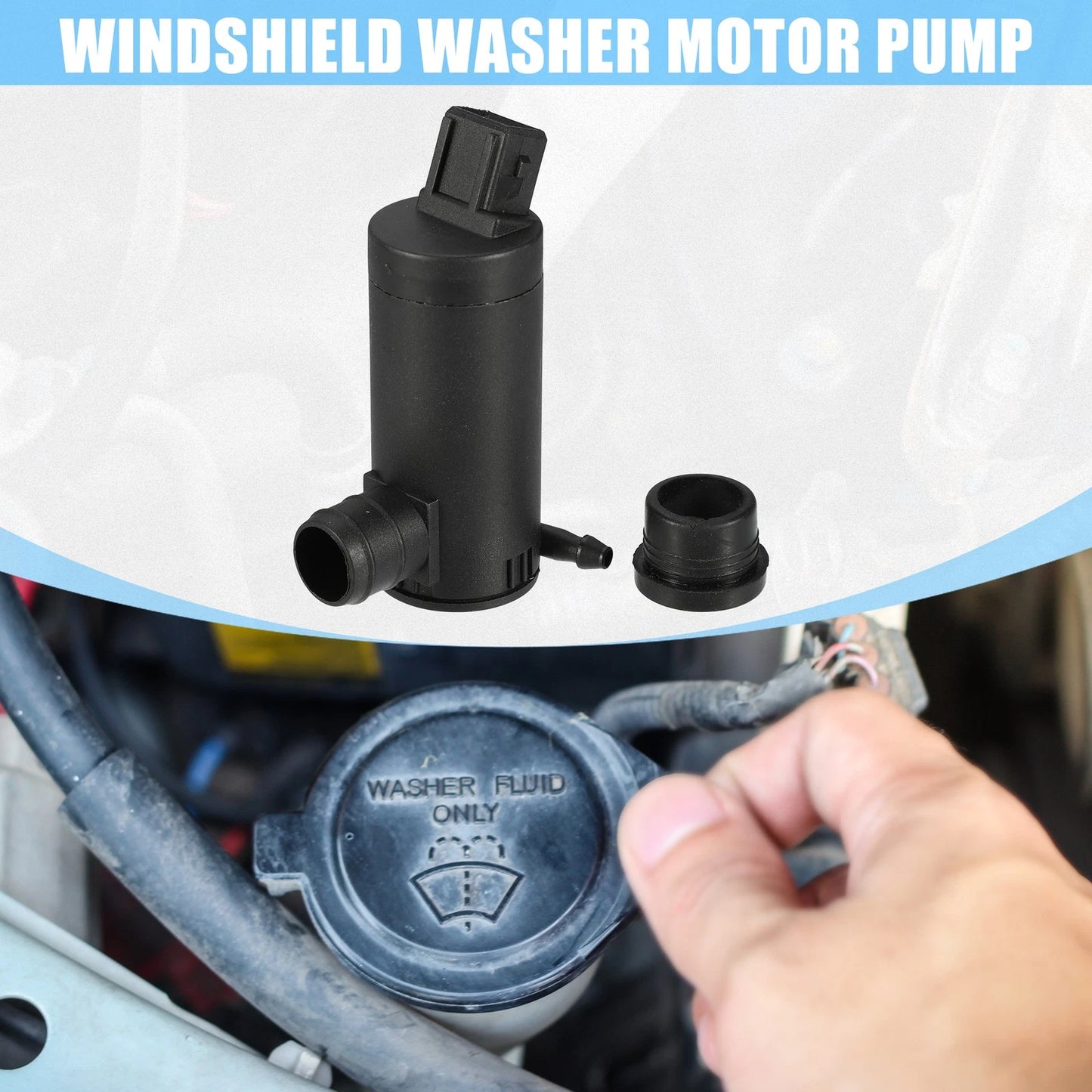 Windshield Washer Motor Pump for Ford Sierra  - Black 1 x Unit