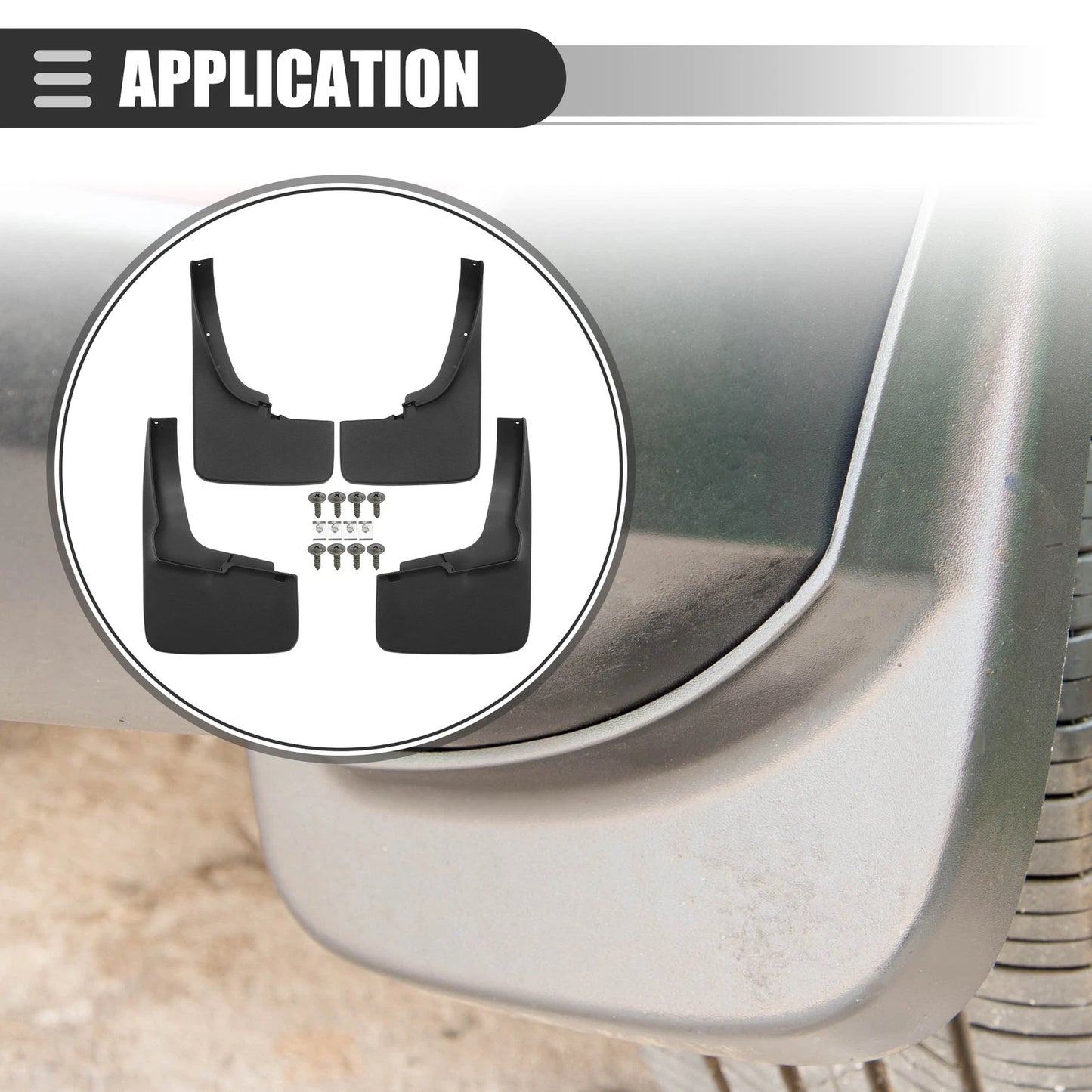 Car Mud Flaps Splash Guards  Black for Ford Ranger (2019-2022)