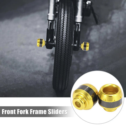 Pair 2 x Wheel Front Fork Sliders Protection Caps Gold Tone for Make Model