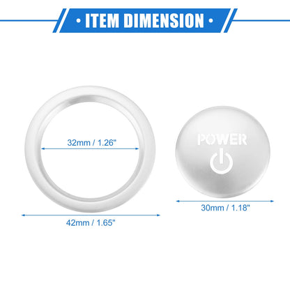Engine Start Ignition Button Covers for Toyota Sienna (2022-2023) Silver