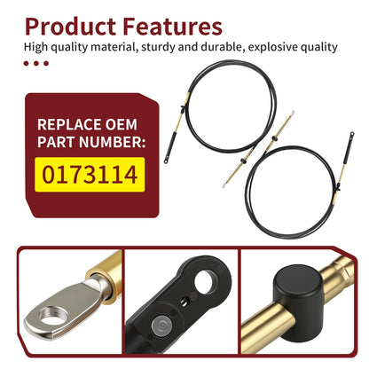 2 x Pcs Throttle Shift Remote Cable for Johnson Evinrude OMC BRP (1979–1994)
