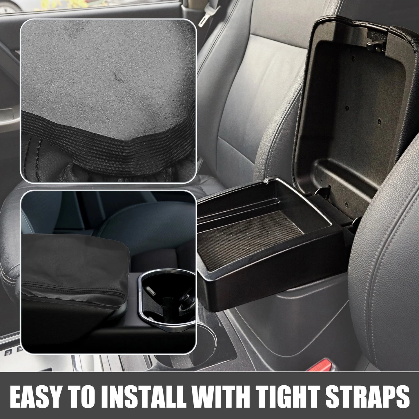 Faux Leather Center Console Armrest Cover for Toyota Highlander (2008-2013)