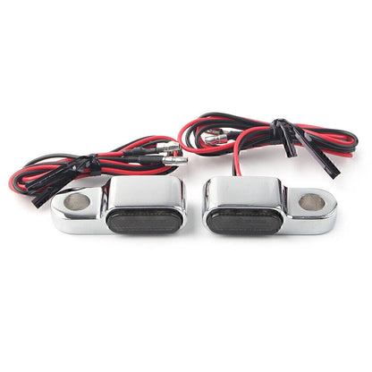 Mini Motorcycle LED Turn Signal Lights Amber Chrome