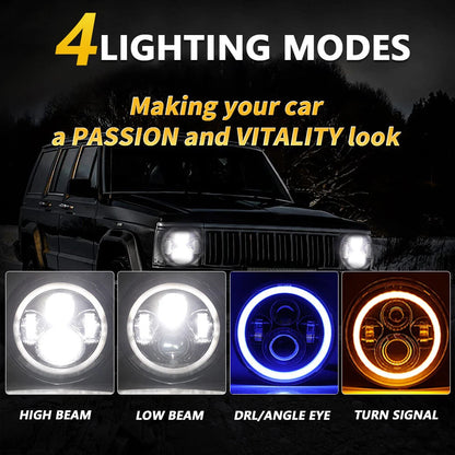 7" LED Headlight for Jeep Wrangler Yamaha Road Star