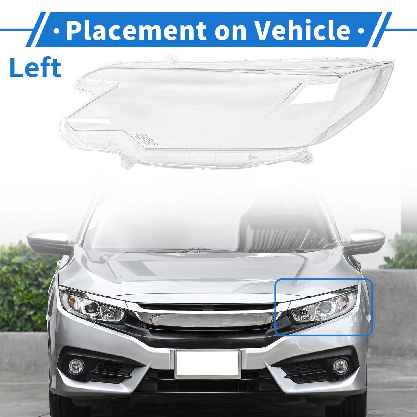 Front Left Headlight Lens Cover for Honda CR-V (2015-2016)