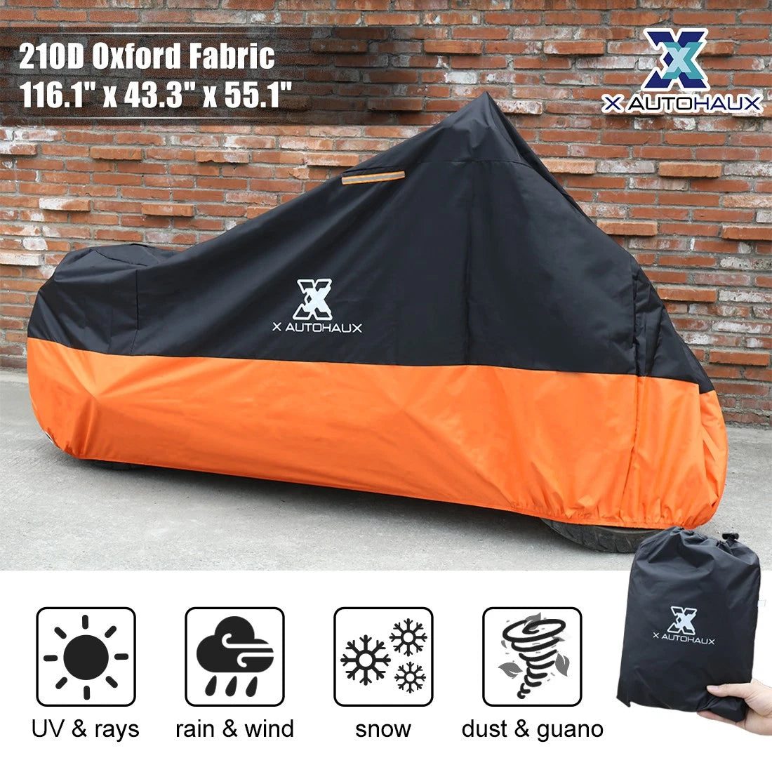 XXXL Motorcycle Cover 210D Waterproof Rain Dust UV Protector for MakeModel