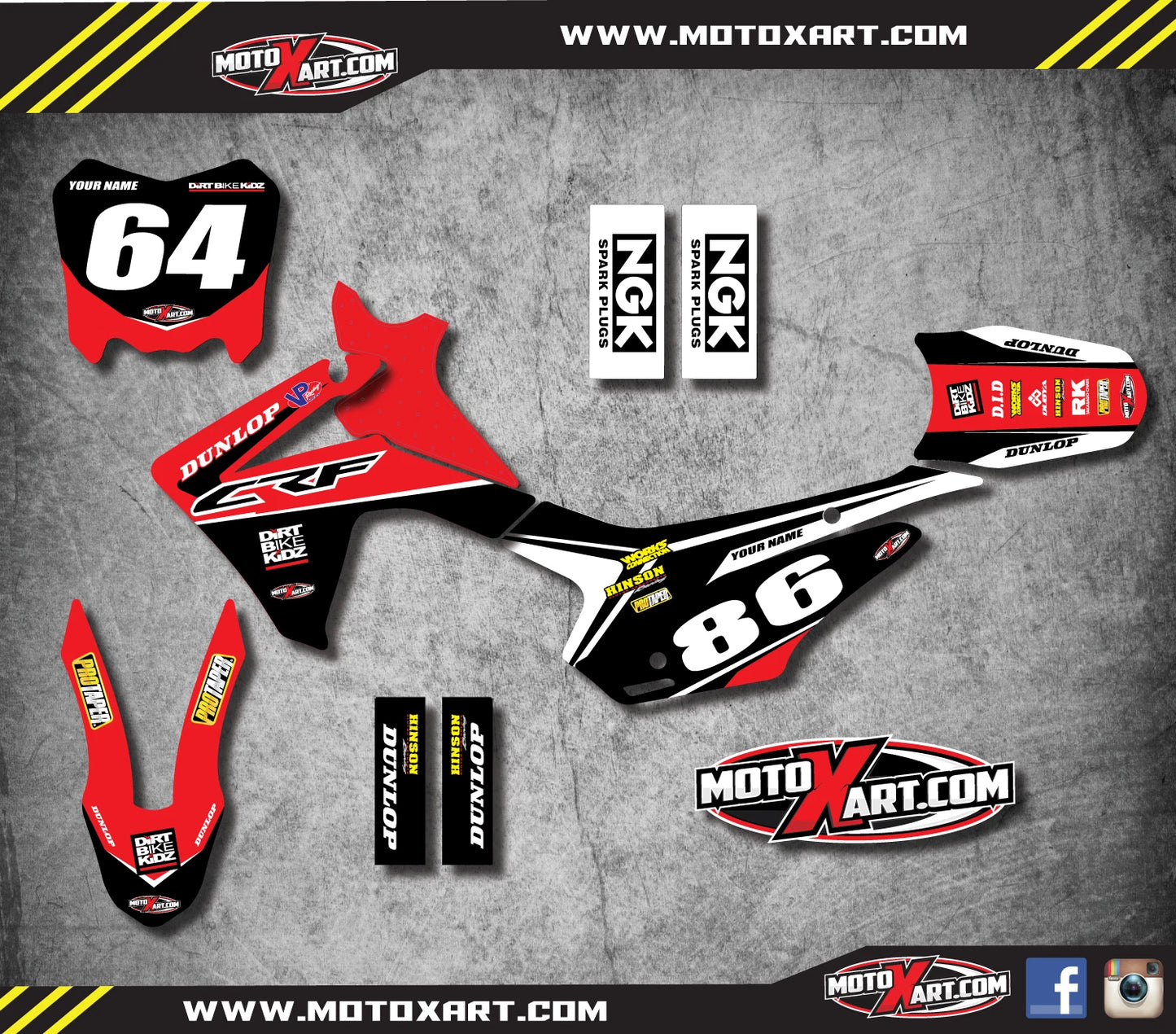 Custom Graphic Kit for Honda CRF 110 (2013-2018) - PYRO Style Stickers