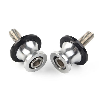 10mm Swingarm Spools for KAWASAKI ZX6R (1998-2011) - Silver Slider Set