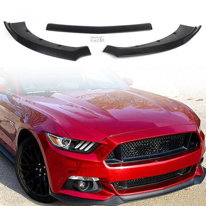 Black Front Bumper Lip Chin Spoiler for Ford Mustang (2015-2017)