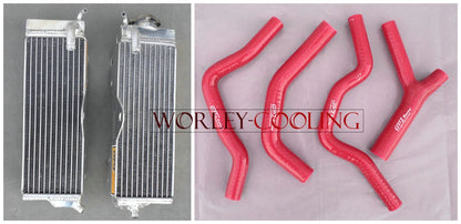 Aluminum Radiator + Red Silicone Hose for Honda CR500R (1985-1988)