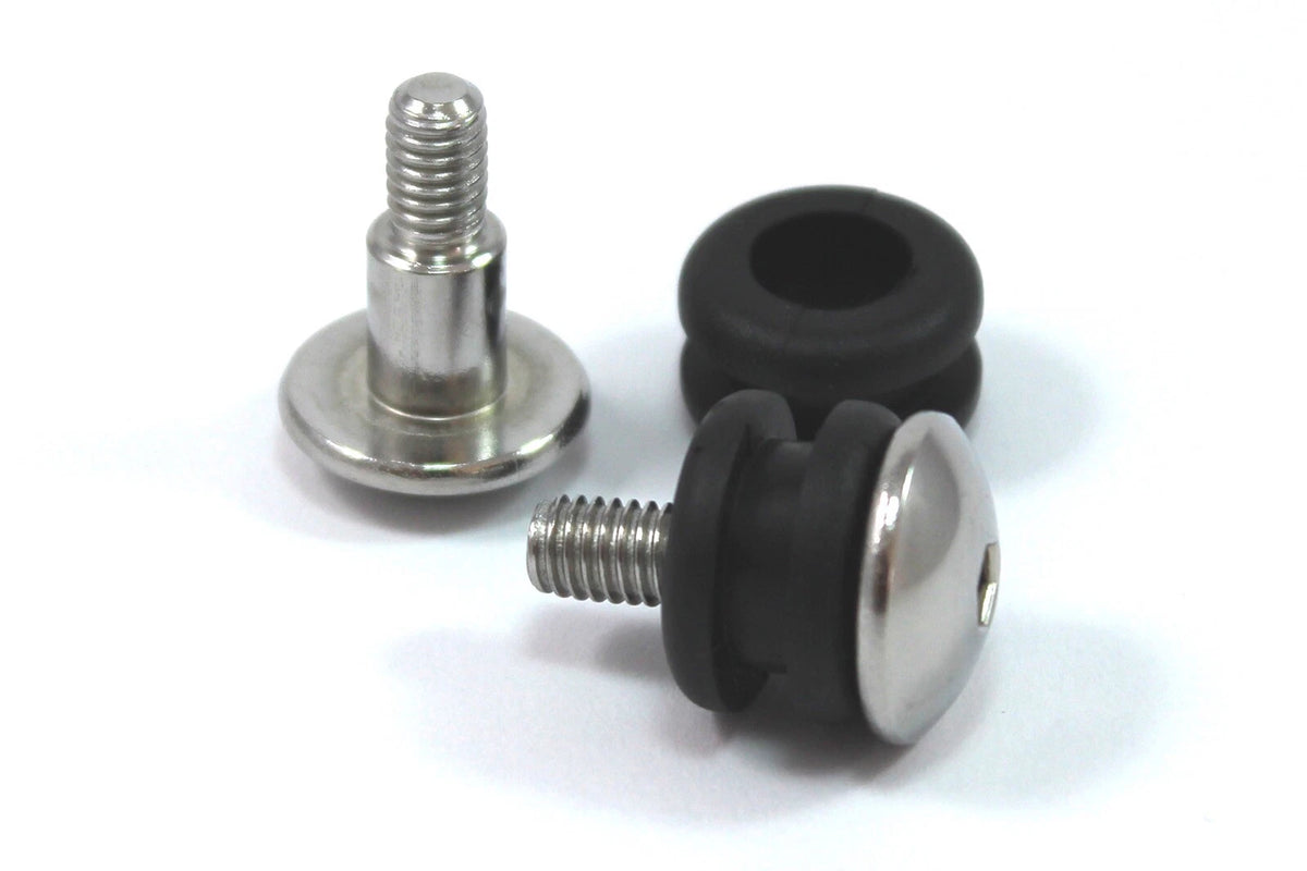 2 x Inox Tête de fourche Boulons & Caoutchouc Oeillets pour Suzuki