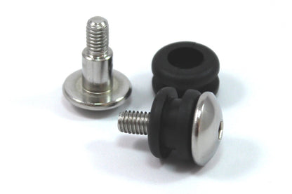 2 x Inox Tête de fourche Boulons & Caoutchouc Oeillets pour Suzuki