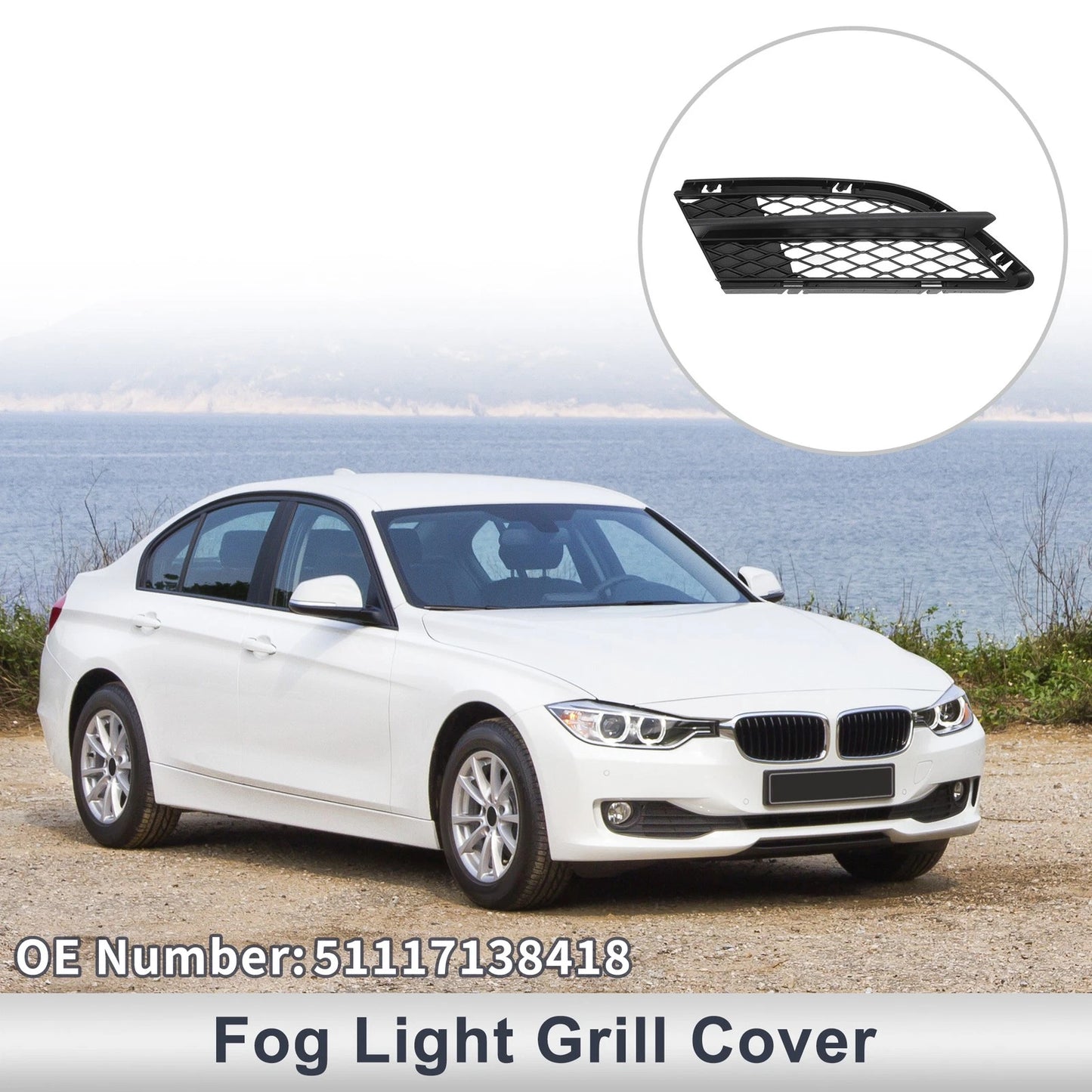 Front Right Fog Light Grill for BMW 335i (2008-2012) - 1 x Quality Replacement