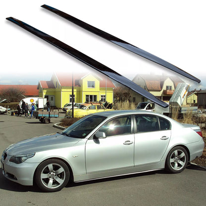 Gloss Black Side Skirt Extensions for BMW E60 E61 (2005-2010)
