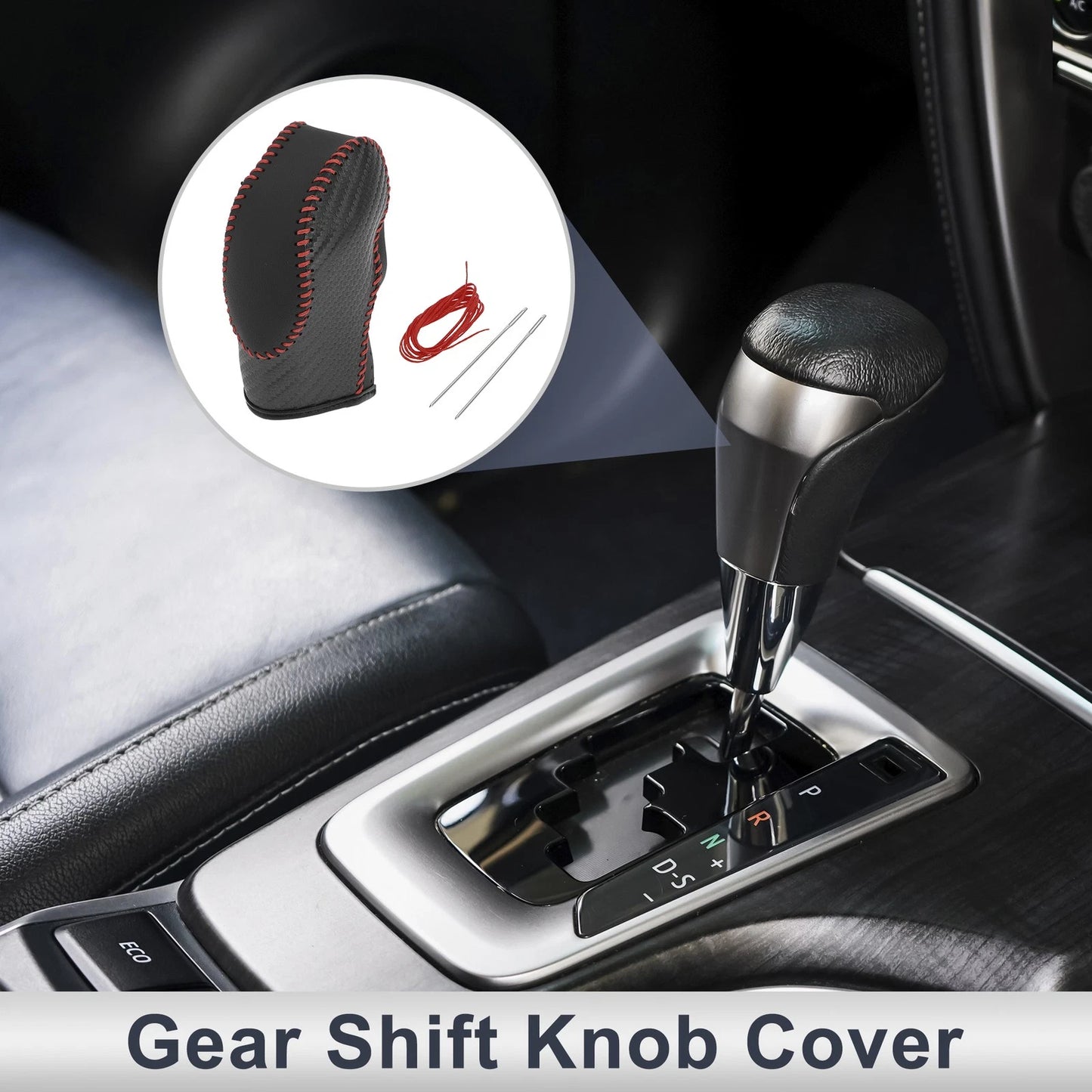 Black Carbon Fiber Gear Shift Knob Cover for Ford