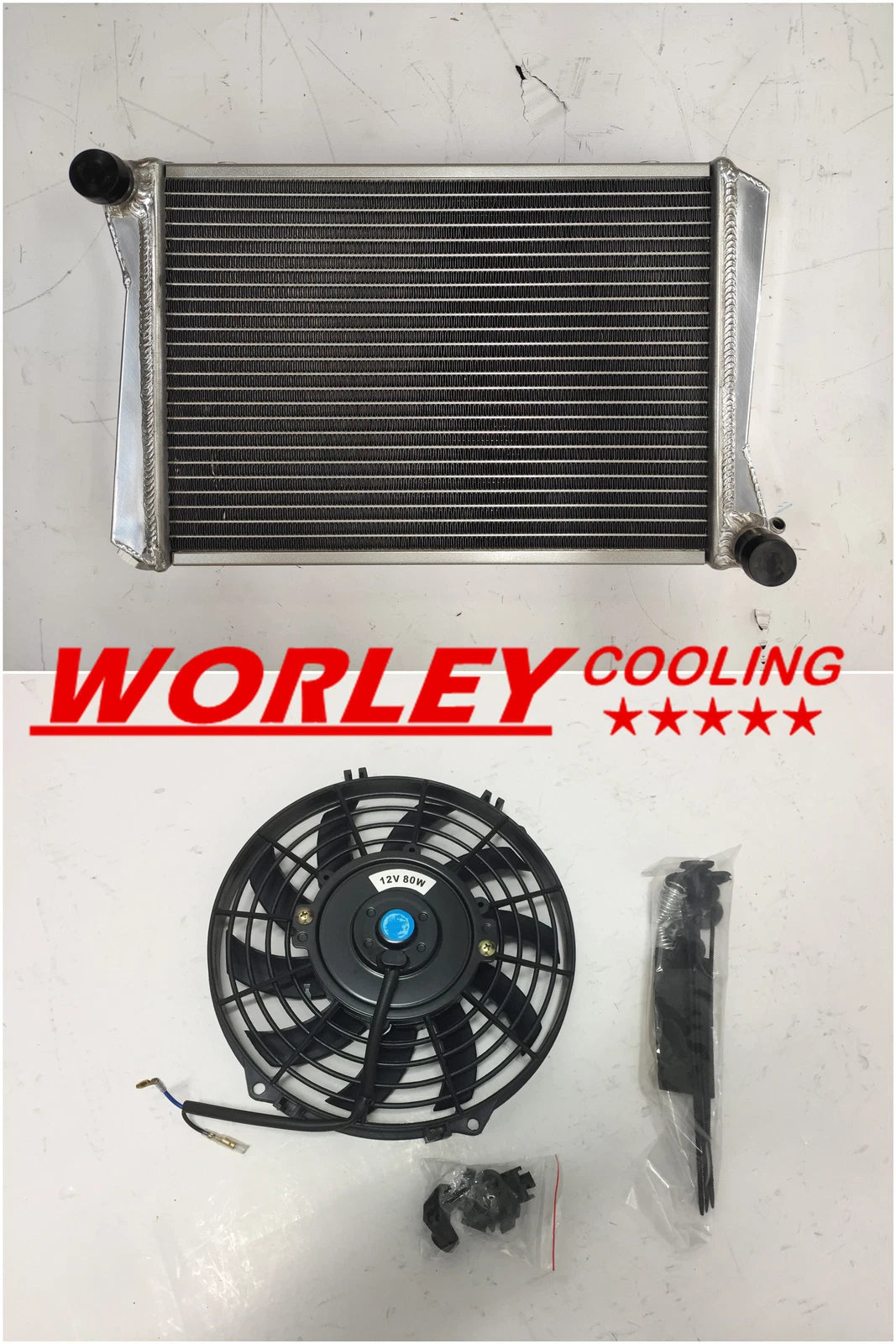 Aluminum Radiator + Fan for MG Midget 1275 (1967-1974)