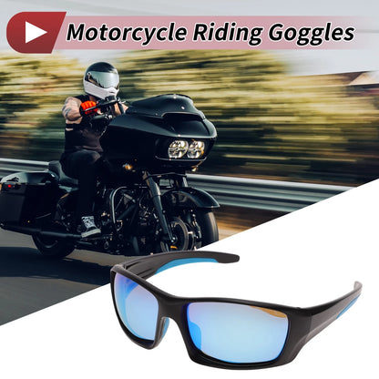 Motorcycle Goggles Blue Lens Black Frame Tri-acetel Cellulose for Motorcycle