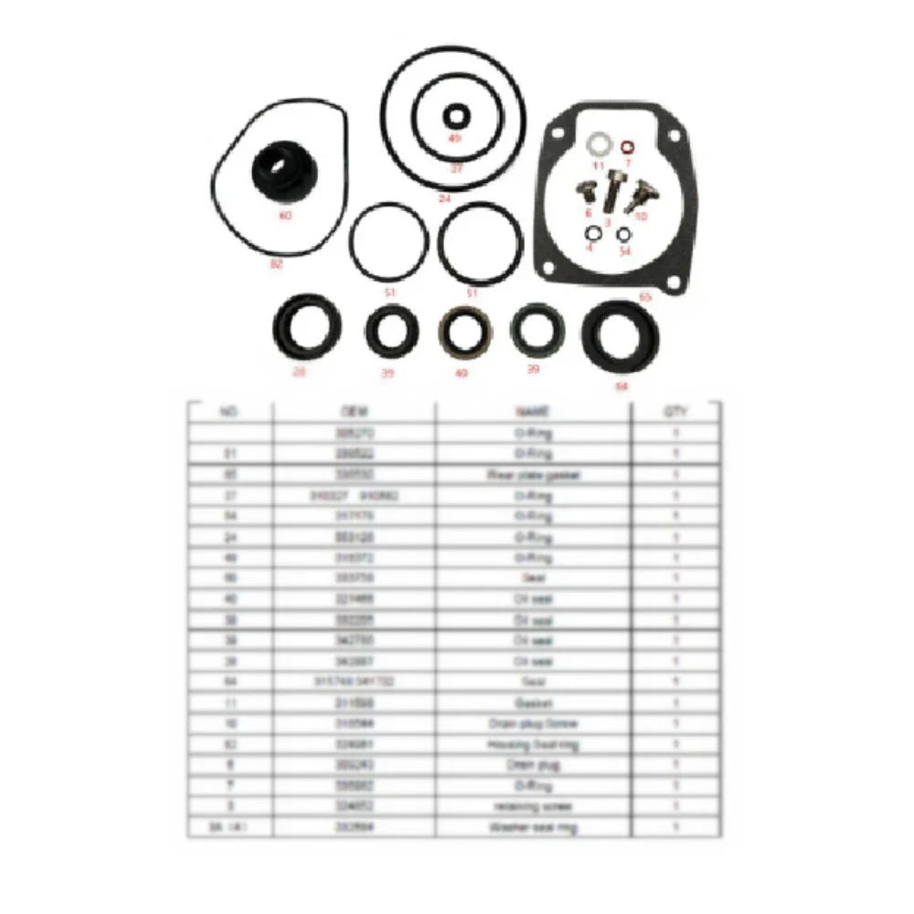 Gearcase Seal Kit for Johnson Evinrude 25-50 Hp