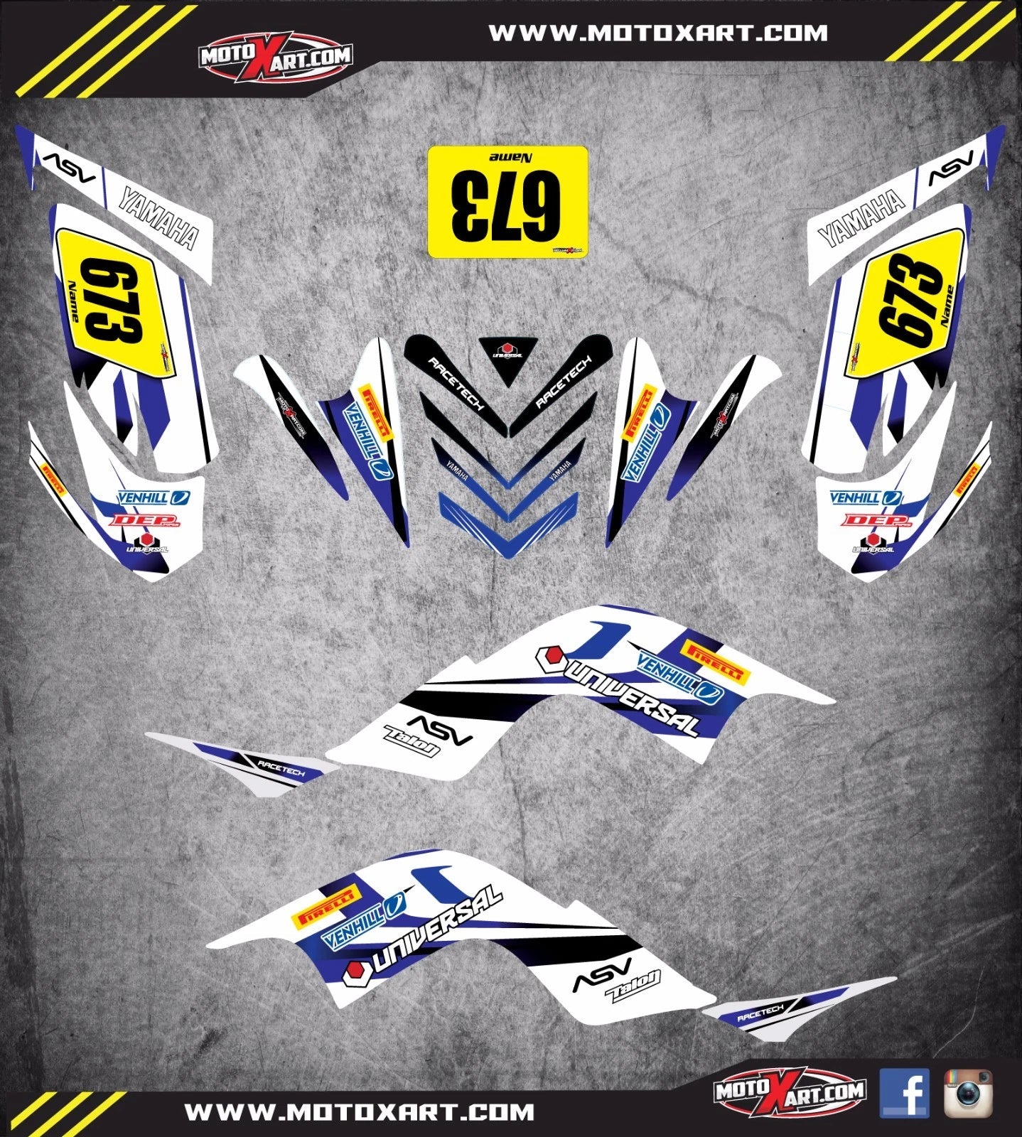 Full Custom Graphics for Yamaha Raptor 700 ATV (2006-2012)