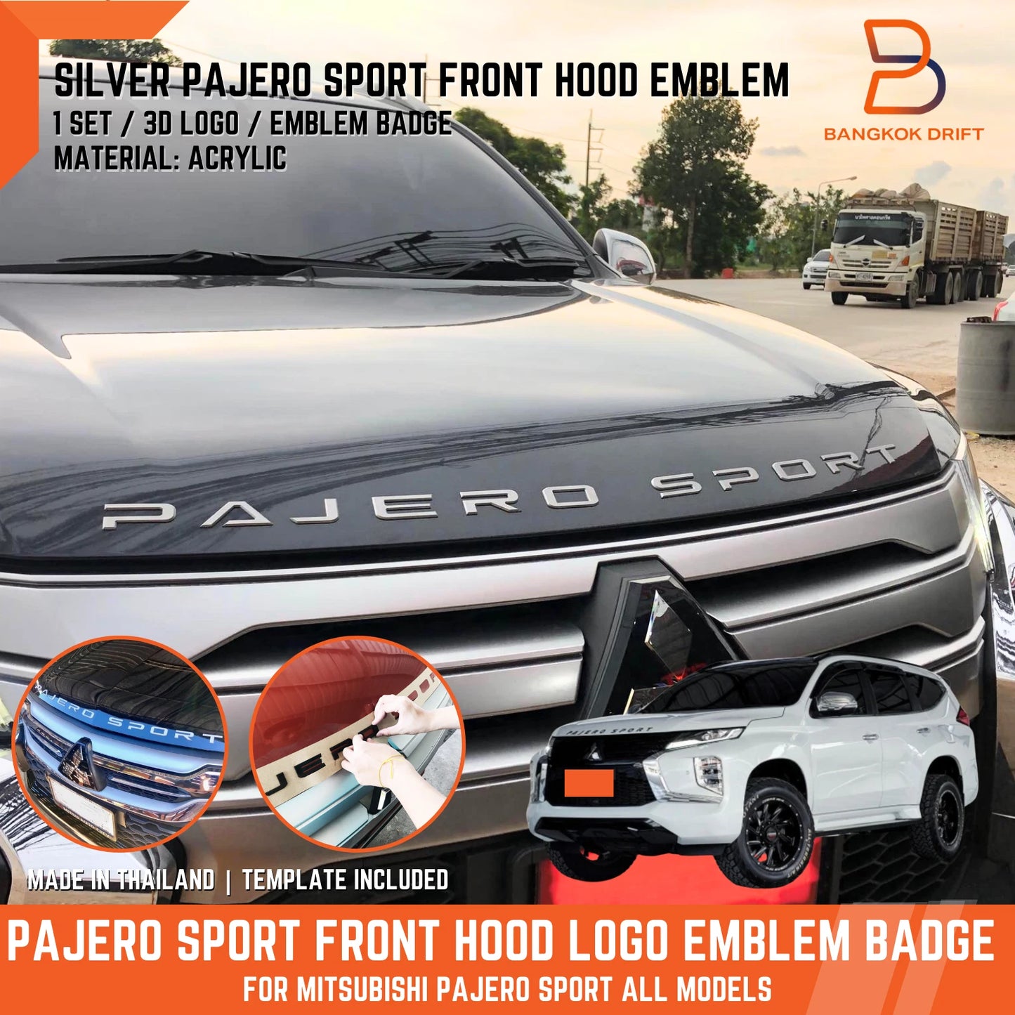 3D Acrylic Logo Emblem Badge for Mitsubishi Pajero Sport