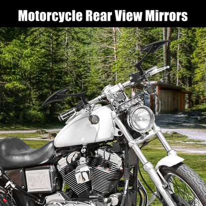 Pair 8mm 10mm Motorcycle Left Right Rear View Mirror for Harley Davidson Black