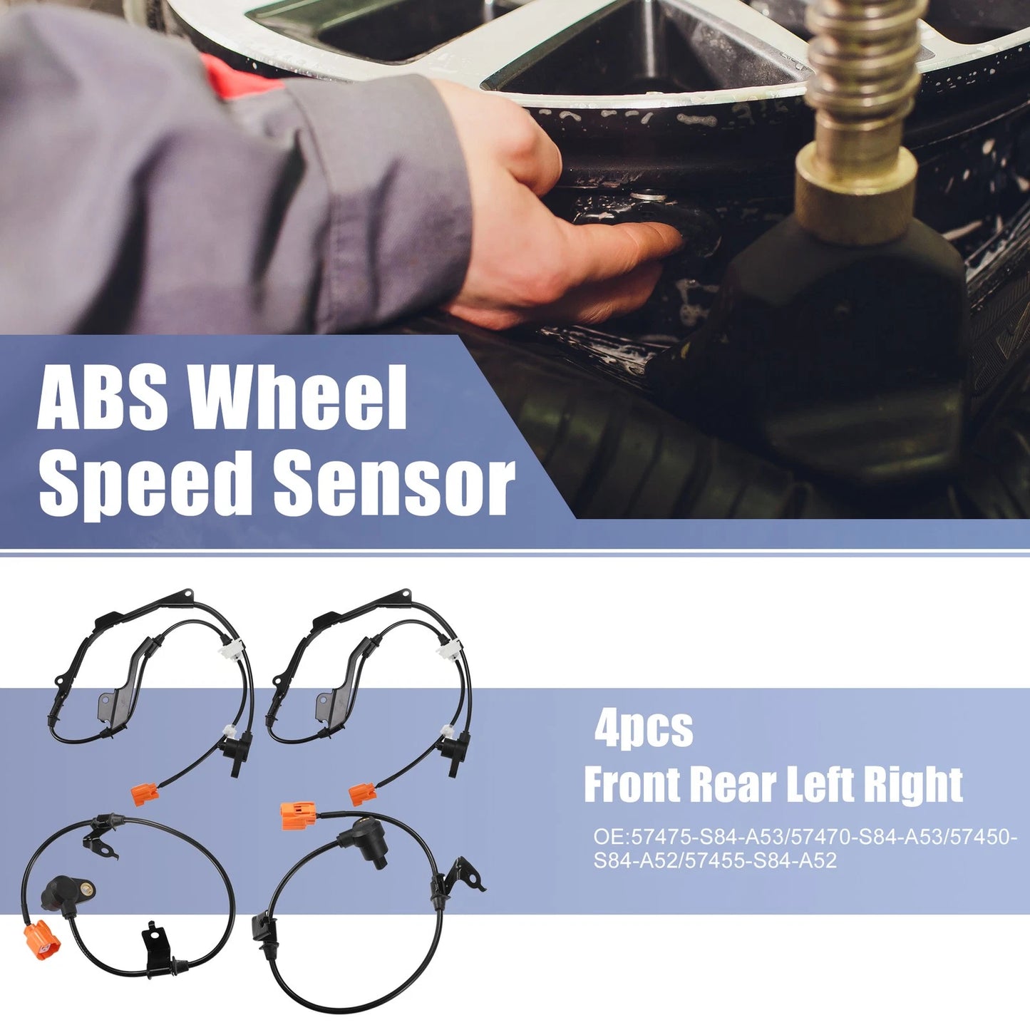 4pcs ABS Sensor Set for Honda Accord (1998-2002)