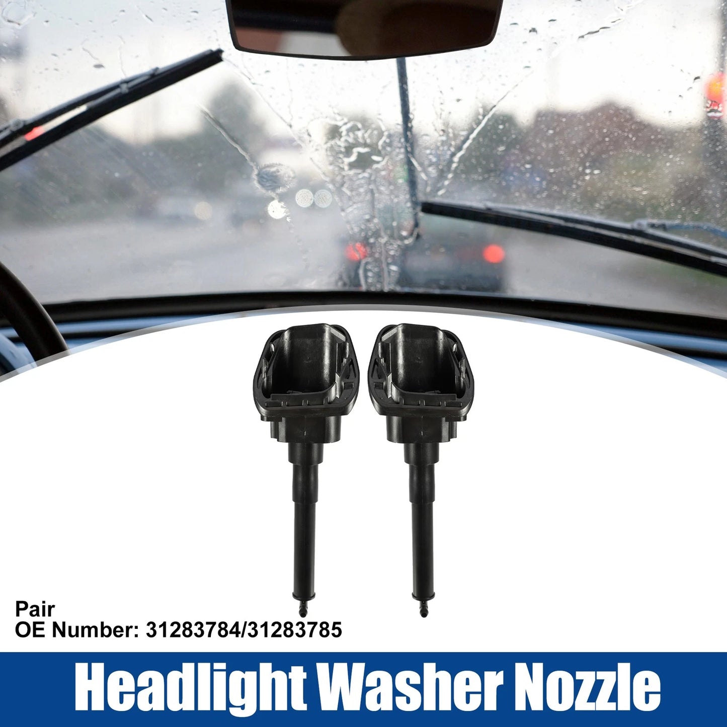 Front Left Right Headlight Washer Nozzles for Car (2010-2015)