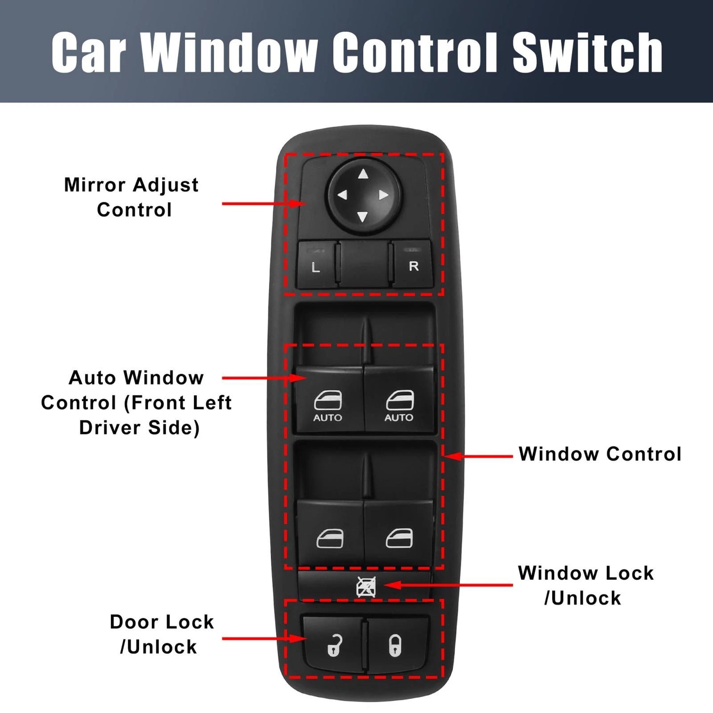 Window Switch Button Panel Master Control Switch for Ram 5500