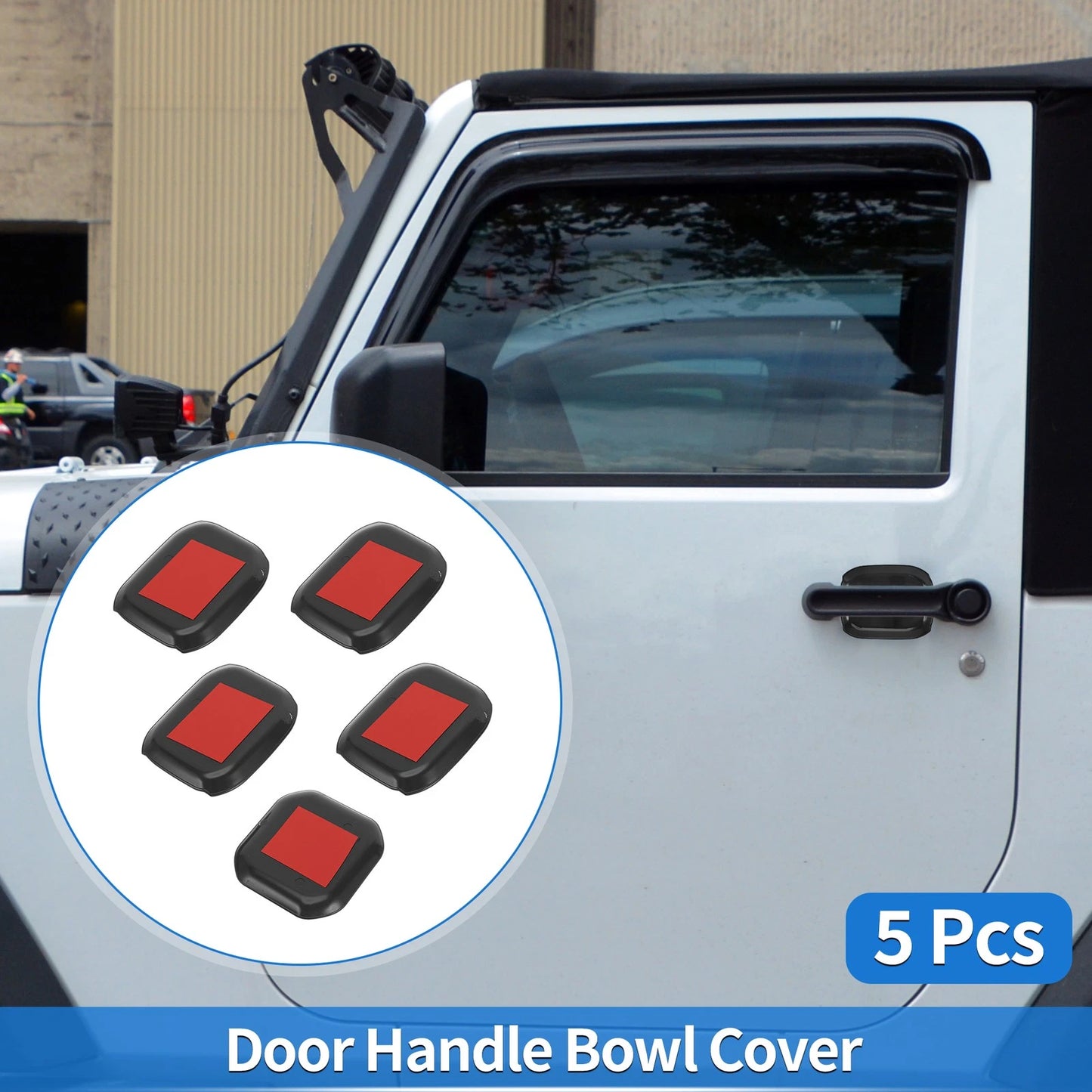 5 Pcs Door Bowl Cover Trim for Jeep Wrangler JL (2018-2022) ABS Black