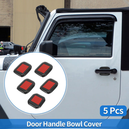 5 Pcs Door Bowl Cover Trim for Jeep Wrangler JL (2018-2022) ABS Black