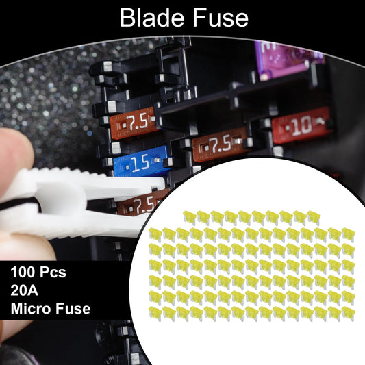 100 Pcs Micro Fuse 20A Blade Fuse for Car Boat Truck RV Motorcycle