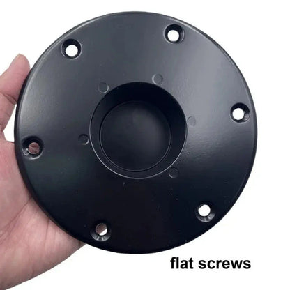 Black Aluminum Table Leg Base for RV Boat with Round Flush Mount Design