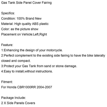 Gas Tank Side Fairing Insert Cover for CBR1000RR (2004-2007)