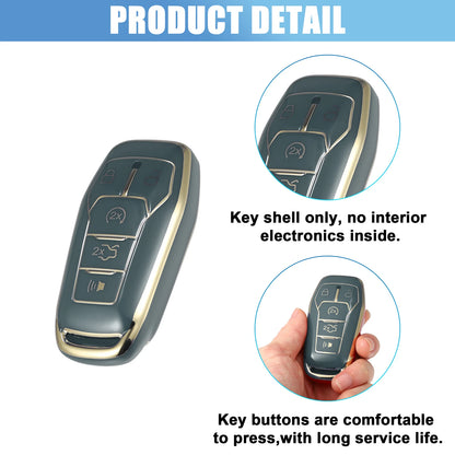 TPU Remote Key Fob Case Cover 5 Button for Ford Fusion F150 Mustang (2013-2020)