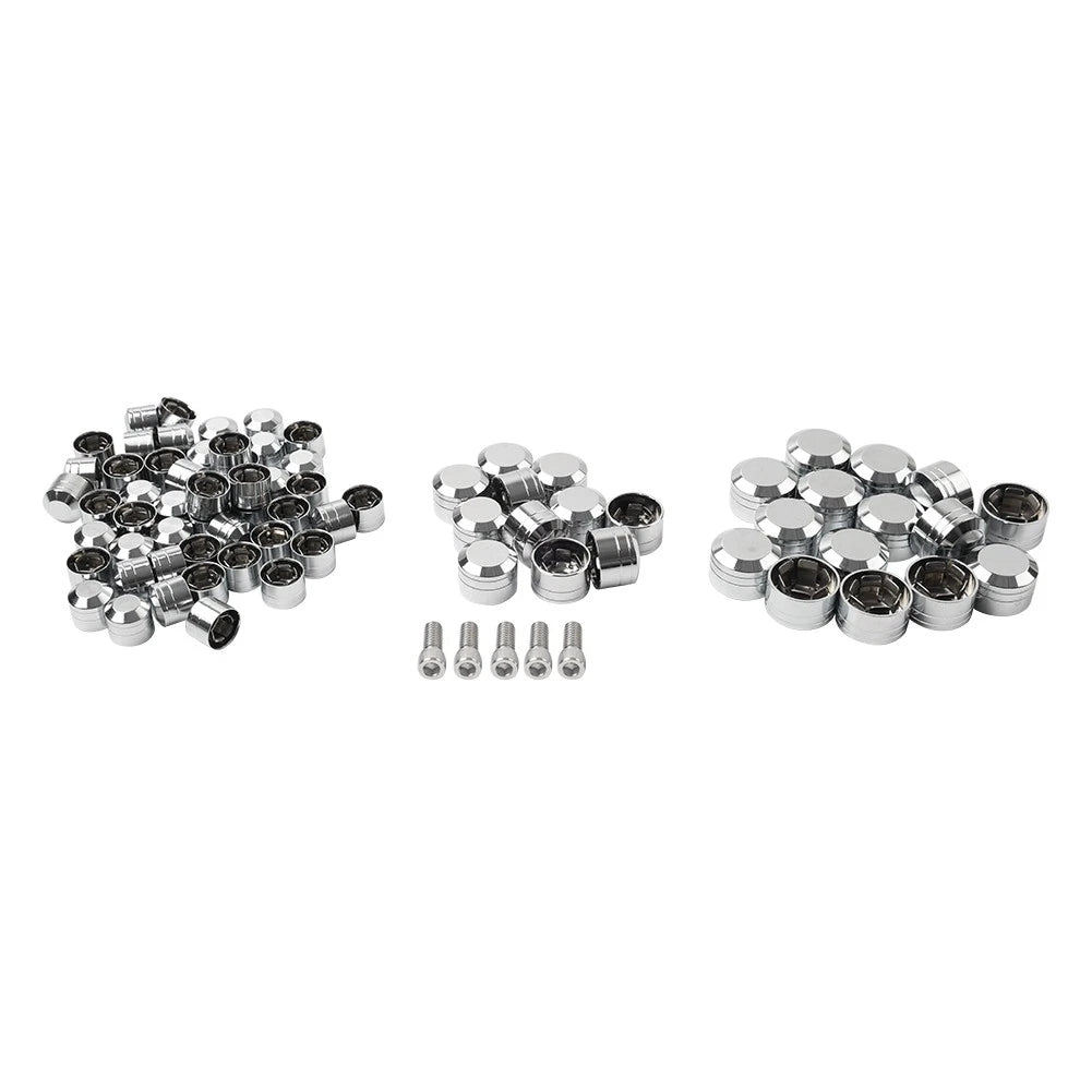 75X Chrome Engine Bolt Caps for Harley Touring Road King Street Glide (07-16)