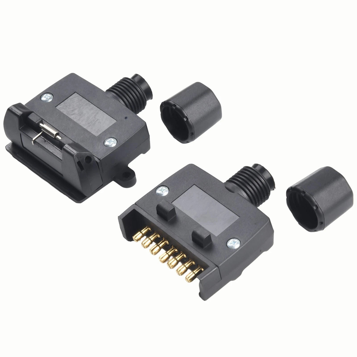 Heavy Duty 7-Pin Flat Trailer Adapter Connector for Boats and Trailers