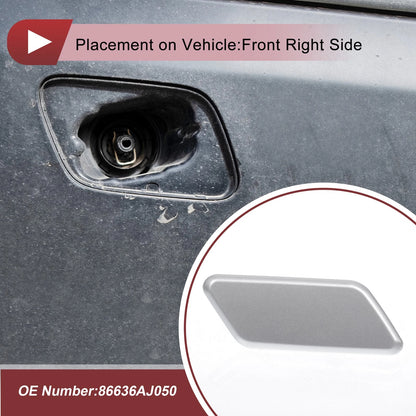 Front Right Washer Nozzle Cover for Subaru Outback (2010-2012) Silver Tone