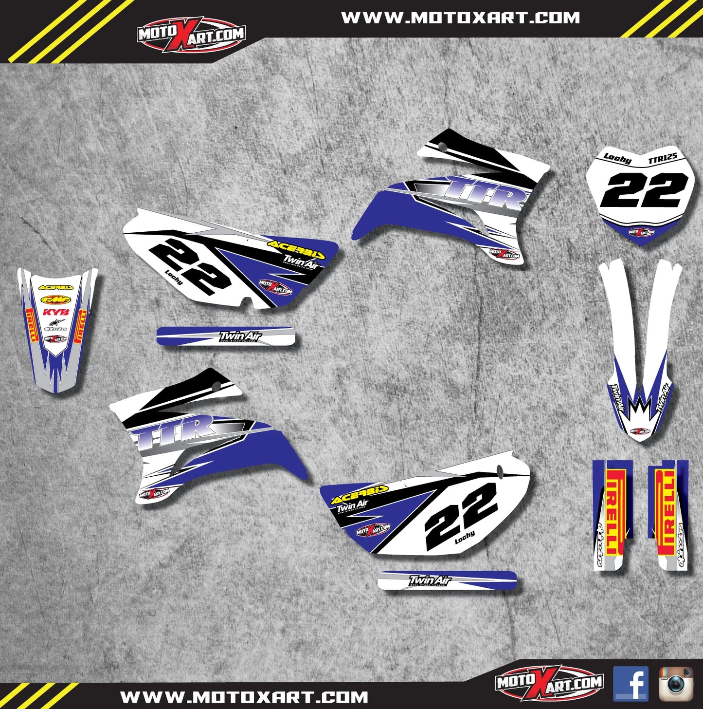 Sticker Kit for Yamaha TTR 125 Decals (2008-2016) - SHOCKWAVE Style