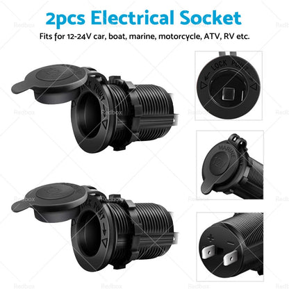 Waterproof 12V  Car Cigarette Lighter USB Charger Power Adapter Outlet