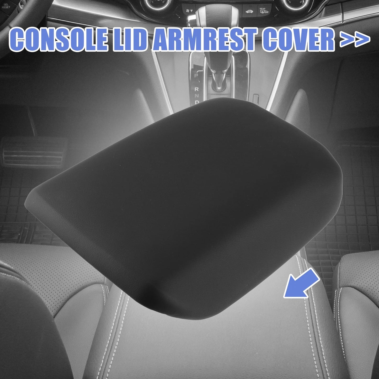 Car Console Lid Armrest Cover for Honda CR-V 2012-2016 - Black Armrest Cover