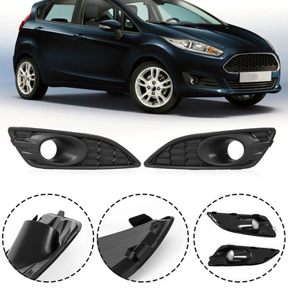 Gloss Black Honeycomb Fog Light Covers for Ford Fiesta Mk7 Zetec (2013-2017)