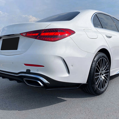 Gloss Black Rear Bumper Side Covers for Benz C Class W206 C200 C300 AMG (22-24)