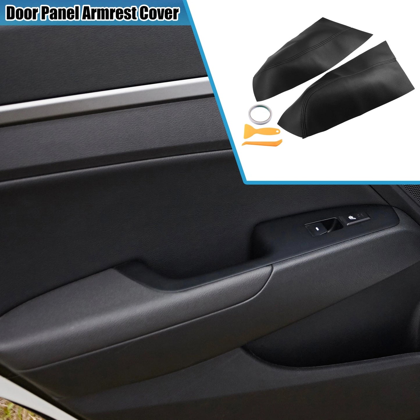 Rear Door Panel Armrest Covers for Honda Pilot (2009-2015) - Black 1 Pair