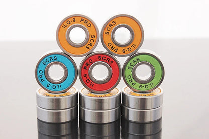 8Pcs ILQ-9 Inline Roller Skate Stainless Skateboard Bearings Speed Spacer Green