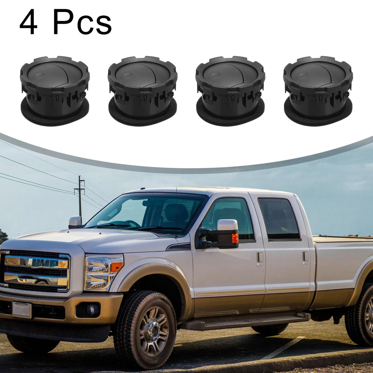 4 Pcs Dashboard Air Vent AC Heater for Ford F-250 F-350 (2011-2016)