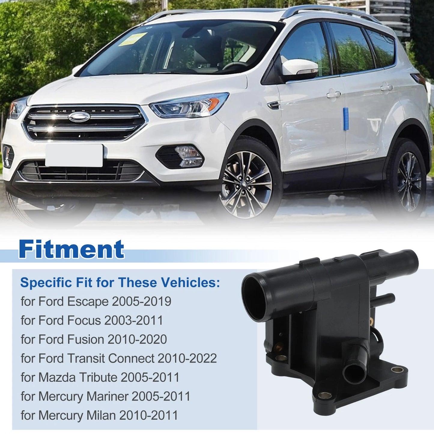Engine Coolant Thermostat Housing Assembly for Ford Escape