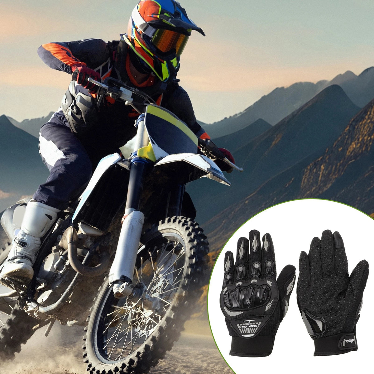Pair / XXL / Motorcycle Gloves Breathable Full-Finger Nylon Outdoor Gray
