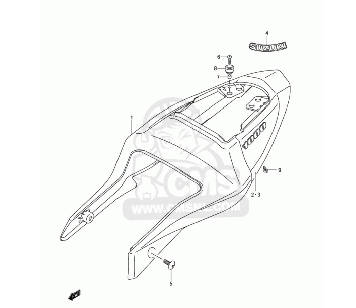 Bolts / 2x / Rear Fairing Seat Shoulder for Suzuki GSX-R1000 (2003–2003)